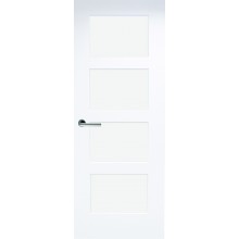 Shaker 4 Lite White Primed White Glazed Door