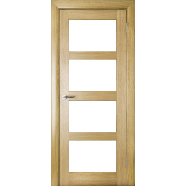 Contemporary Internal White Oak 4 Lite Clear Glazed Finished Door 