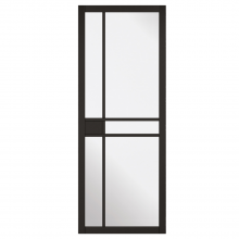black internal glazed door
