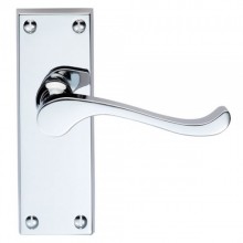 Victorian Scroll Latch Polished Chrome Door Handles