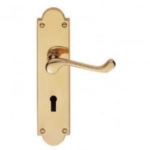 Victorian Lock Polished Brass Door Handles