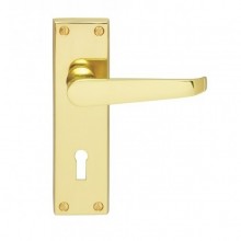 Victorian Lock Polished Brass Door Handles
