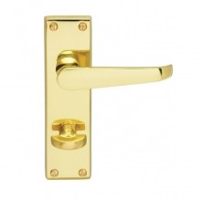 Victorian Bathroom Polished Brass Door Handles