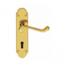 Oakley Lock Polished Brass Door Handles