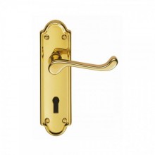 Ashtead Lock Polished Brass Door Handles