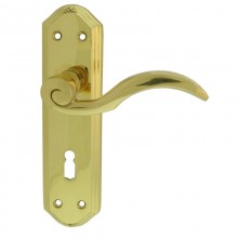 Wentworth Lock Polished Brass Door Handles