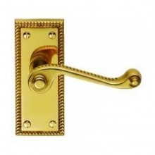 Georgian Latch Polished Brass Door Handles 