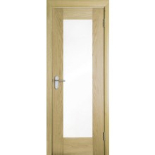 Shaker Internal White Oak 1 Light White Laminated Glazed Finished Door