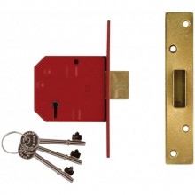 Union 5 Lever Mortice Deadlock 65mm Polished Brass
