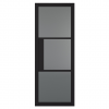 3 panel black glazed door